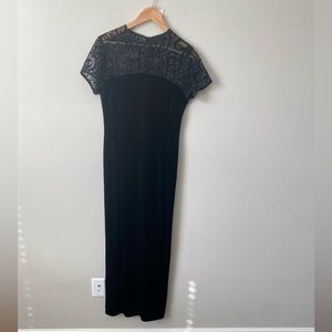 Vintage Donna Morgan black velvet maxi